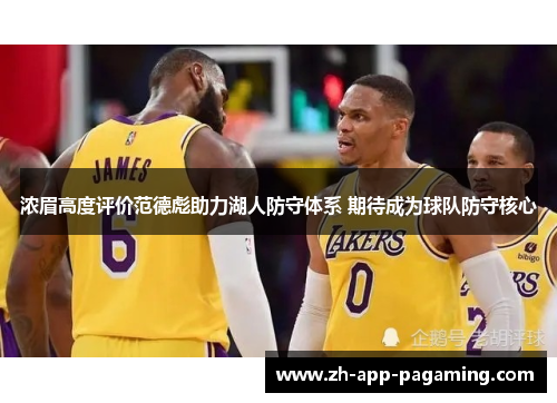 浓眉高度评价范德彪助力湖人防守体系 期待成为球队防守核心 浓眉高度评价范德彪助力湖人防守体系 期待成为球队防守核心